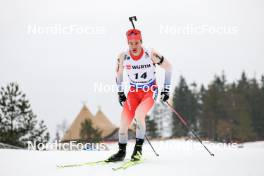 01.03.2024, Oslo, Norway (NOR): Niklas Hartweg (SUI) - IBU World Cup Biathlon, individual men, Oslo (NOR). www.nordicfocus.com. © Manzoni/NordicFocus. Every downloaded picture is fee-liable.