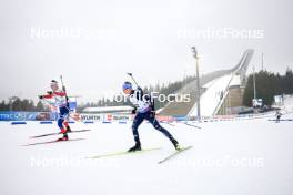 01.03.2024, Oslo, Norway (NOR): Mikulas Karlik (CZE), Lukas Hofer (ITA), (l-r) - IBU World Cup Biathlon, individual men, Oslo (NOR). www.nordicfocus.com. © Manzoni/NordicFocus. Every downloaded picture is fee-liable.