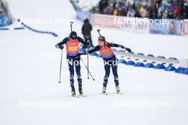 03.03.2024, Oslo, Norway (NOR): Tarjei Boe (NOR), Ida Lien (NOR), (l-r) - IBU World Cup Biathlon, mixed relay, Oslo (NOR). www.nordicfocus.com. © Manzoni/NordicFocus. Every downloaded picture is fee-liable.