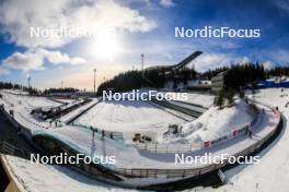 28.02.2024, Oslo, Norway (NOR): Event Feature: Overview over the stadium with the shooting range and the penaly loop - IBU World Cup Biathlon, training, Oslo (NOR). www.nordicfocus.com. © Manzoni/NordicFocus. Every downloaded picture is fee-liable.