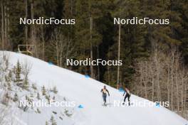 12.03.2024, Canmore, Canada (CAN): Johanna Puff (GER), Jeanne Richard (FRA), (l-r) - IBU World Cup Biathlon, training, Canmore (CAN). www.nordicfocus.com. © Manzoni/NordicFocus. Every downloaded picture is fee-liable.