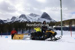 12.03.2024, Canmore, Canada (CAN): Event Feature: Infront technicians at work - IBU World Cup Biathlon, training, Canmore (CAN). www.nordicfocus.com. © Manzoni/NordicFocus. Every downloaded picture is fee-liable.