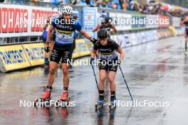 03.08.2024, Sandnes, Norway (NOR): Emilien Jacquelin (FRA), Sophie Chauveau (FRA), (l-r) - BLINK24 Festival Biathlon - Sandnes (NOR). www.nordicfocus.com. © Manzoni/NordicFocus. Every downloaded picture is fee-liable.