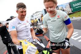 03.08.2024, Sandnes, Norway (NOR): Philipp Nawrath (GER), Selina Grotian (GER), (l-r) - BLINK24 Festival Biathlon - Sandnes (NOR). www.nordicfocus.com. © Manzoni/NordicFocus. Every downloaded picture is fee-liable.