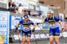 03.08.2024, Sandnes, Norway (NOR): Karoline Erdal (NOR), Hanna Boerve (NOR), (l-r) - BLINK24 Festival Biathlon - Sandnes (NOR). www.nordicfocus.com. © Manzoni/NordicFocus. Every downloaded picture is fee-liable.