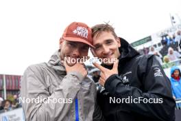 03.08.2024, Sandnes, Norway (NOR): Emilien Jacquelin (FRA), Fabien Claude (FRA), (l-r) - BLINK24 Festival Biathlon - Sandnes (NOR). www.nordicfocus.com. © Manzoni/NordicFocus. Every downloaded picture is fee-liable.