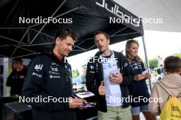 03.08.2024, Sandnes, Norway (NOR): Sturla Holm Laegreid (NOR), Tarjei Boe (NOR), Karoline Offigstad Knotten (NOR), (l-r) - BLINK24 Festival Biathlon - Sandnes (NOR). www.nordicfocus.com. © Manzoni/NordicFocus. Every downloaded picture is fee-liable.