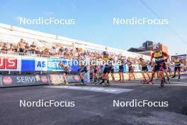 02.08.2024, Sandnes, Norway (NOR): Johannes Thingnes Boe (NOR), Tarjei Boe (NOR), Johannes Dale-Skjevdal (NOR), Sturla Holm Laegreid (NOR), (l-r) - BLINK24 Festival Biathlon - Sandnes (NOR). www.nordicfocus.com. © Manzoni/NordicFocus. Every downloaded picture is fee-liable.