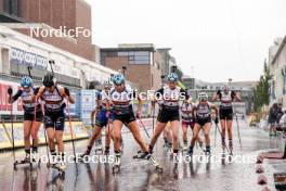 03.08.2024, Sandnes, Norway (NOR): Gro Randby (NOR), Oceane Michelon (FRA), Frida Tormodsgaard Dokken (NOR), Asne Skrede (NOR), Julie Tronerud Kvelvane (NOR), Mari Torsteinsrud (NOR), (l-r) - BLINK24 Festival Biathlon - Sandnes (NOR). www.nordicfocus.com. © Nordnes/NordicFocus. Every downloaded picture is fee-liable.