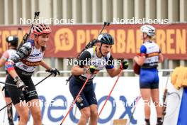 03.08.2024, Sandnes, Norway (NOR): Anastasia Kuzmina (SVK), Dmytro Pidruchnyi (UKR), (l-r) - BLINK24 Festival Biathlon - Sandnes (NOR). www.nordicfocus.com. © Manzoni/NordicFocus. Every downloaded picture is fee-liable.