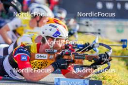 02.08.2024, Sandnes, Norway (NOR): Sturla Holm Laegreid (NOR) - BLINK24 Festival Biathlon - Sandnes (NOR). www.nordicfocus.com. © Nordnes/NordicFocus. Every downloaded picture is fee-liable.