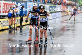 03.08.2024, Sandnes, Norway (NOR): Emilien Jacquelin (FRA), Sophie Chauveau (FRA), (l-r) - BLINK24 Festival Biathlon - Sandnes (NOR). www.nordicfocus.com. © Manzoni/NordicFocus. Every downloaded picture is fee-liable.