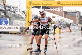 03.08.2024, Sandnes, Norway (NOR): Oceane Michelon (FRA), Simon Kaiser (GER), (l-r) - BLINK24 Festival Biathlon - Sandnes (NOR). www.nordicfocus.com. © Nordnes/NordicFocus. Every downloaded picture is fee-liable.