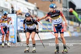 03.08.2024, Sandnes, Norway (NOR): Silje Berg Knutsen (NOR), Andreas Aas (NOR), (l-r) - BLINK24 Festival Biathlon - Sandnes (NOR). www.nordicfocus.com. © Manzoni/NordicFocus. Every downloaded picture is fee-liable.