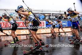 03.08.2024, Sandnes, Norway (NOR): Philipp Nawrath (GER), Alfred Eriksson (SWE), Joergen Solhaug Sæter (NOR), (l-r) - BLINK24 Festival Biathlon - Sandnes (NOR). www.nordicfocus.com. © Manzoni/NordicFocus. Every downloaded picture is fee-liable.