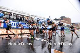 03.08.2024, Sandnes, Norway (NOR): Fabien Claude (FRA), Philipp Nawrath (GER), Alfred Eriksson (SWE), David Zobel (GER), Joergen Solhaug Sæter (NOR), Noah Lekal Husnes (NOR), (l-r) - BLINK24 Festival Biathlon - Sandnes (NOR). www.nordicfocus.com. © Manzoni/NordicFocus. Every downloaded picture is fee-liable.