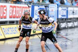 03.08.2024, Sandnes, Norway (NOR): David Zobel (GER), Johannes Kuehn (GER), (l-r) - BLINK24 Festival Biathlon - Sandnes (NOR). www.nordicfocus.com. © Manzoni/NordicFocus. Every downloaded picture is fee-liable.