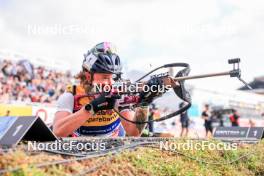 02.08.2024, Sandnes, Norway (NOR): Lou Jeanmonnot (FRA) - BLINK24 Festival Biathlon - Sandnes (NOR). www.nordicfocus.com. © Manzoni/NordicFocus. Every downloaded picture is fee-liable.