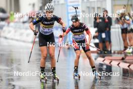 03.08.2024, Sandnes, Norway (NOR): Karoline Offigstad Knotten (NOR), Juni Arnekleiv (NOR), (l-r) - BLINK24 Festival Biathlon - Sandnes (NOR). www.nordicfocus.com. © Manzoni/NordicFocus. Every downloaded picture is fee-liable.