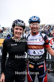 03.08.2024, Sandnes, Norway (NOR): Hanna Oeberg (SWE), Martin Nevland (NOR), (l-r) - BLINK24 Festival Biathlon - Sandnes (NOR). www.nordicfocus.com. © Manzoni/NordicFocus. Every downloaded picture is fee-liable.