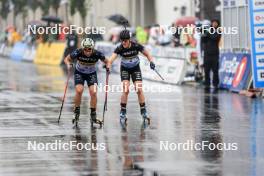 03.08.2024, Sandnes, Norway (NOR): Justine Braisaz-Bouchet (FRA), Sophie Chauveau (FRA), (l-r) - BLINK24 Festival Biathlon - Sandnes (NOR). www.nordicfocus.com. © Manzoni/NordicFocus. Every downloaded picture is fee-liable.