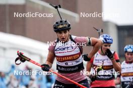 03.08.2024, Sandnes, Norway (NOR): Julia Simon (FRA) - BLINK24 Festival Biathlon - Sandnes (NOR). www.nordicfocus.com. © Nordnes/NordicFocus. Every downloaded picture is fee-liable.