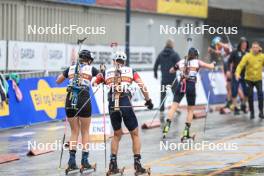 03.08.2024, Sandnes, Norway (NOR): Lou Jeanmonnot (FRA), Quentin Fillon Maillet (FRA), (l-r) - BLINK24 Festival Biathlon - Sandnes (NOR). www.nordicfocus.com. © Manzoni/NordicFocus. Every downloaded picture is fee-liable.