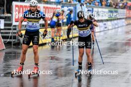 03.08.2024, Sandnes, Norway (NOR): Emilien Jacquelin (FRA), Sophie Chauveau (FRA), (l-r) - BLINK24 Festival Biathlon - Sandnes (NOR). www.nordicfocus.com. © Manzoni/NordicFocus. Every downloaded picture is fee-liable.