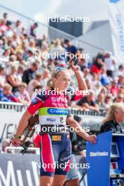 02.08.2024, Sandnes, Norway (NOR): Juni Arnekleiv (NOR) - BLINK24 Festival Biathlon - Sandnes (NOR). www.nordicfocus.com. © Nordnes/NordicFocus. Every downloaded picture is fee-liable.