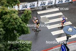 03.08.2024, Sandnes, Norway (NOR): Eline Grue (NOR), Ragnhild Femsteinevik (NOR), (l-r) - BLINK24 Festival Biathlon - Sandnes (NOR). www.nordicfocus.com. © Manzoni/NordicFocus. Every downloaded picture is fee-liable.