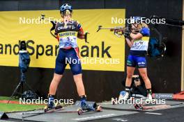 03.08.2024, Sandnes, Norway (NOR): Agathe Brathagen (NOR), Karoline Erdal (NOR), (l-r) - BLINK24 Festival Biathlon - Sandnes (NOR). www.nordicfocus.com. © Manzoni/NordicFocus. Every downloaded picture is fee-liable.