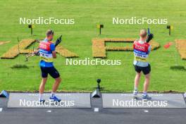 02.08.2024, Sandnes, Norway (NOR): Emilien Jacquelin (FRA), Johannes Boe (Thingnes) - BLINK24 Festival Biathlon - Sandnes (NOR). www.nordicfocus.com. © Nordnes/NordicFocus. Every downloaded picture is fee-liable.