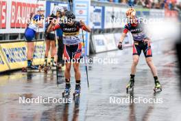 03.08.2024, Sandnes, Norway (NOR): Juni Arnekleiv (NOR), Johannes Thingnes Boe (NOR), (l-r) - BLINK24 Festival Biathlon - Sandnes (NOR). www.nordicfocus.com. © Manzoni/NordicFocus. Every downloaded picture is fee-liable.