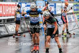 03.08.2024, Sandnes, Norway (NOR): Emilien Jacquelin (FRA), Fabien Claude (FRA), (l-r) - BLINK24 Festival Biathlon - Sandnes (NOR). www.nordicfocus.com. © Manzoni/NordicFocus. Every downloaded picture is fee-liable.