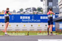 02.08.2024, Sandnes, Norway (NOR): Elvira Oeberg (SWE), Julia Simon (FRA), (l-r) - BLINK24 Festival Biathlon - Sandnes (NOR). www.nordicfocus.com. © Nordnes/NordicFocus. Every downloaded picture is fee-liable.