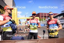 02.08.2024, Sandnes, Norway (NOR): Danilo Riethmueller (GER), Simon Kaiser (GER), David Zobel (GER), (l-r) - BLINK24 Festival Biathlon - Sandnes (NOR). www.nordicfocus.com. © Manzoni/NordicFocus. Every downloaded picture is fee-liable.