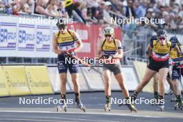 02.08.2024, Sandnes, Norway (NOR): Julia Simon (FRA), Justine Braisaz-Bouchet (FRA), (l-r) - BLINK24 Festival Biathlon - Sandnes (NOR). www.nordicfocus.com. © Nordnes/NordicFocus. Every downloaded picture is fee-liable.