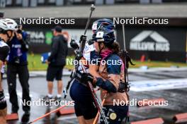 03.08.2024, Sandnes, Norway (NOR): Quentin Fillon Maillet (FRA), Lou Jeanmonnot (FRA), (l-r) - BLINK24 Festival Biathlon - Sandnes (NOR). www.nordicfocus.com. © Manzoni/NordicFocus. Every downloaded picture is fee-liable.