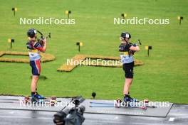 03.08.2024, Sandnes, Norway (NOR): Juni Arnekleiv (NOR), Sophie Chauveau (FRA), (l-r) - BLINK24 Festival Biathlon - Sandnes (NOR). www.nordicfocus.com. © Manzoni/NordicFocus. Every downloaded picture is fee-liable.