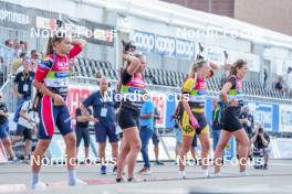 02.08.2024, Sandnes, Norway (NOR): Ragna Fodstad (NOR), Oda Stoeen Kolkinn (NOR), Mia Jenny Oestreng (NOR) - BLINK24 Festival Biathlon - Sandnes (NOR). www.nordicfocus.com. © Nordnes/NordicFocus. Every downloaded picture is fee-liable.