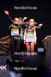 03.08.2024, Sandnes, Norway (NOR): Johannes Dale-Skjevdal (NOR), Sturla Holm Laegreid (NOR), Maren Hjelmeset Kirkeeide (NOR), Marthe Krakstad Johansen (NOR), (l-r) - BLINK24 Festival Biathlon - Sandnes (NOR). www.nordicfocus.com. © Manzoni/NordicFocus. Every downloaded picture is fee-liable.