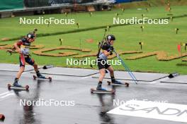 03.08.2024, Sandnes, Norway (NOR): Juni Arnekleiv (NOR), Sophie Chauveau (FRA), (l-r) - BLINK24 Festival Biathlon - Sandnes (NOR). www.nordicfocus.com. © Manzoni/NordicFocus. Every downloaded picture is fee-liable.