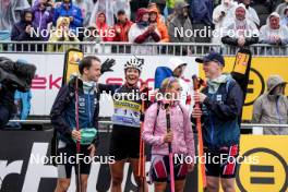 03.08.2024, Sandnes, Norway (NOR): Tarjei Boe (NOR), Karoline Offigstad Knotten (NOR), Juni Arnekleiv (NOR), Johannes Thingnes Boe (NOR), (l-r) - BLINK24 Festival Biathlon - Sandnes (NOR). www.nordicfocus.com. © Nordnes/NordicFocus. Every downloaded picture is fee-liable.