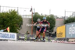 03.08.2024, Sandnes, Norway (NOR): Siri Galtung Skar (NOR), Agathe Brathagen (NOR), (l-r) - BLINK24 Festival Biathlon - Sandnes (NOR). www.nordicfocus.com. © Nordnes/NordicFocus. Every downloaded picture is fee-liable.