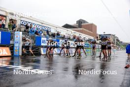 03.08.2024, Sandnes, Norway (NOR): Tarjei Boe (NOR), Fabien Claude (FRA), Philipp Nawrath (GER), Alfred Eriksson (SWE), (l-r) - BLINK24 Festival Biathlon - Sandnes (NOR). www.nordicfocus.com. © Manzoni/NordicFocus. Every downloaded picture is fee-liable.