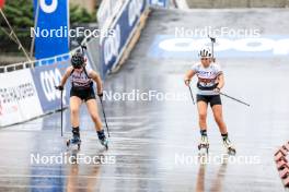 03.08.2024, Sandnes, Norway (NOR): Antonia Mia Samseth (NOR), Oda Stoeen Kolkinn (NOR), (l-r) - BLINK24 Festival Biathlon - Sandnes (NOR). www.nordicfocus.com. © Manzoni/NordicFocus. Every downloaded picture is fee-liable.