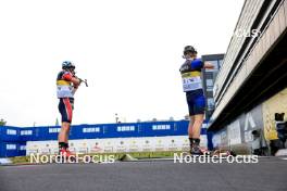 03.08.2024, Sandnes, Norway (NOR): Johan-Olav Botn (NOR), Petter Austberg Bjoern (NOR), (l-r) - BLINK24 Festival Biathlon - Sandnes (NOR). www.nordicfocus.com. © Manzoni/NordicFocus. Every downloaded picture is fee-liable.