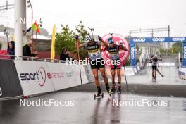 03.08.2024, Sandnes, Norway (NOR): Noah Lekal Husnes (NOR), Oliver Alm (NOR), (l-r) - BLINK24 Festival Biathlon - Sandnes (NOR). www.nordicfocus.com. © Nordnes/NordicFocus. Every downloaded picture is fee-liable.