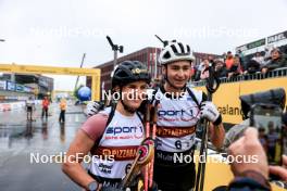 03.08.2024, Sandnes, Norway (NOR): Julia Simon (FRA), Eric Perrot (FRA), (l-r) - BLINK24 Festival Biathlon - Sandnes (NOR). www.nordicfocus.com. © Manzoni/NordicFocus. Every downloaded picture is fee-liable.