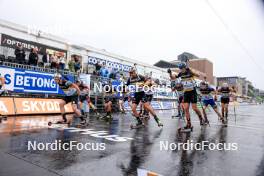 03.08.2024, Sandnes, Norway (NOR): Tarjei Boe (NOR), Fabien Claude (FRA), Philipp Nawrath (GER), Alfred Eriksson (SWE), (l-r) - BLINK24 Festival Biathlon - Sandnes (NOR). www.nordicfocus.com. © Manzoni/NordicFocus. Every downloaded picture is fee-liable.